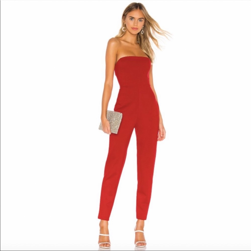 NEW! Susana Monaco Red Revolve Strapless Jumpsuit